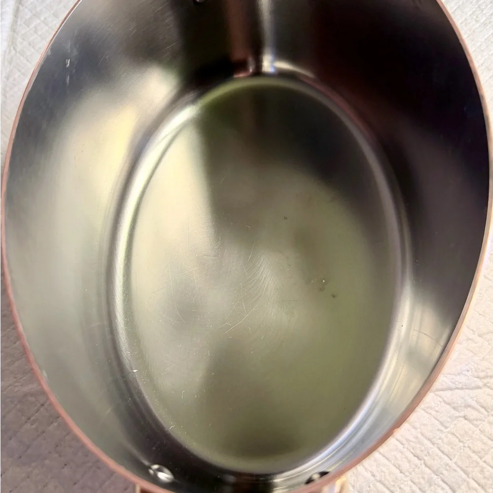 Williams Sonoma small oval copper roasting pot with Lid.